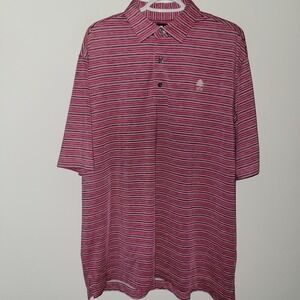 FootJoy FJ Short Sleeve Golf Polo Men's Size XL Pink Striped 1968 Logo